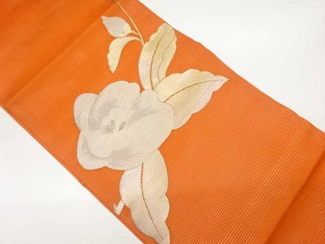 JAPANESE NAGOYA OBI FOR SUMMER / WOVEN CAMELLIA